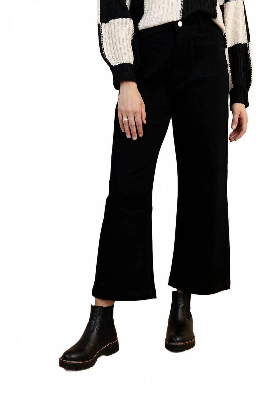 NEW TEA N ROSE women's demi wide leg pants in black